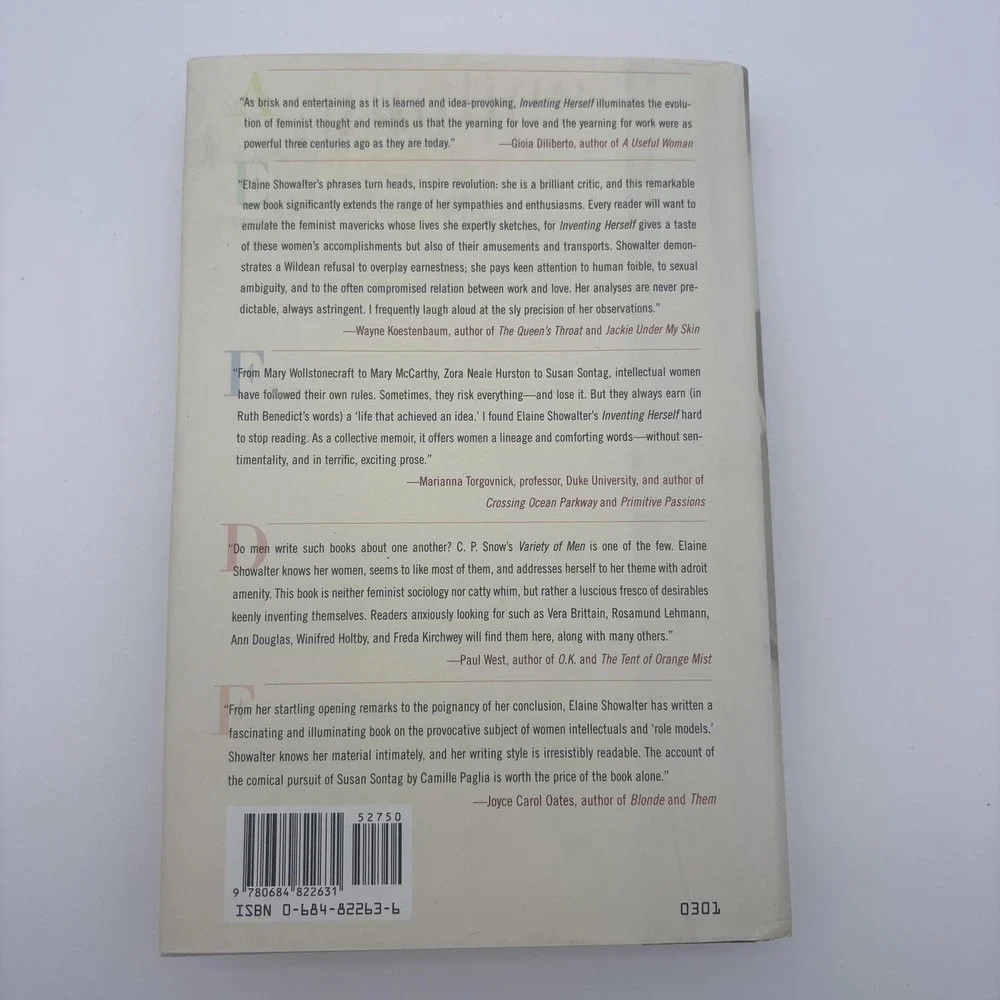 Vintage Inventing Herself Elaine Showalter‎ Scribner Tan HC Feminist History